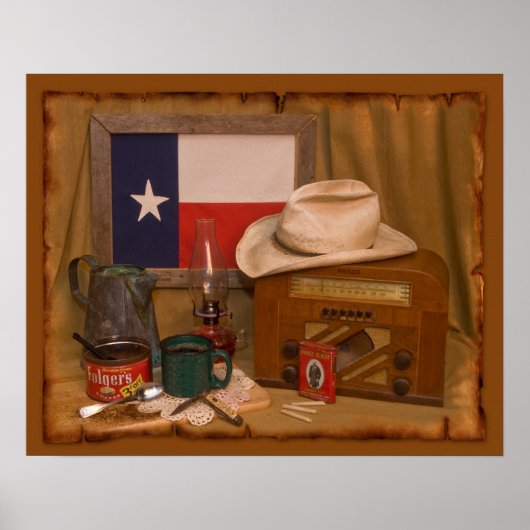 Affiche des Antiquités du Texas (Devant)