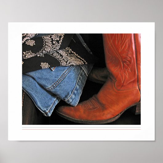 affiche des bottes de cowboy (Devant)