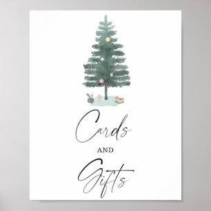 Affiche des cartes et des cadeaux d'hiver