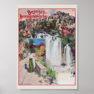Affiche des Chemins de fer de l'État bosnien-herzé