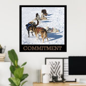Affiche des chiens de traîneau d'engagement (Bureau à domicile)
