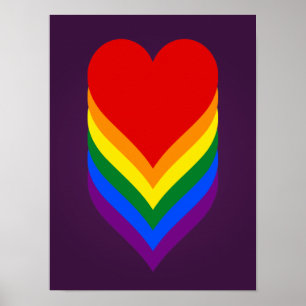 Affiche des coeurs LGBT