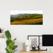 affiche des collines de Langhe en Italie (Bureau à domicile)