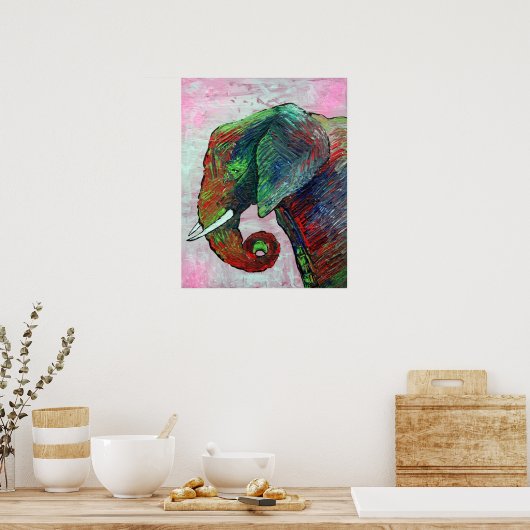 Affiche des couleurs de l'éléphant (Cuisine)