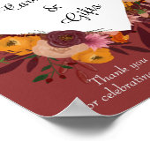 Affiche des Fleurs d'automne Cartes de mariage et (Coin)