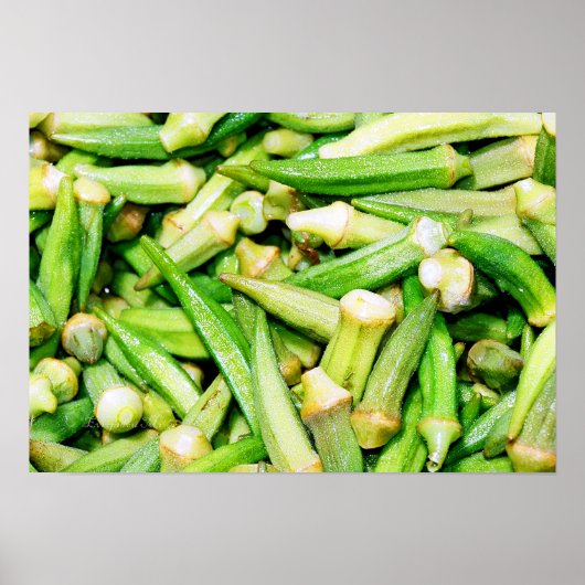 affiche des légumes verts okras (Devant)