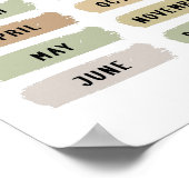 Affiche des mois de l'année - Tons terreux (Coin)