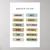 Affiche des mois de l'année - Tons terreux (Devant)