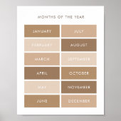 Affiche des mois neutres de l'année en classe (Devant)