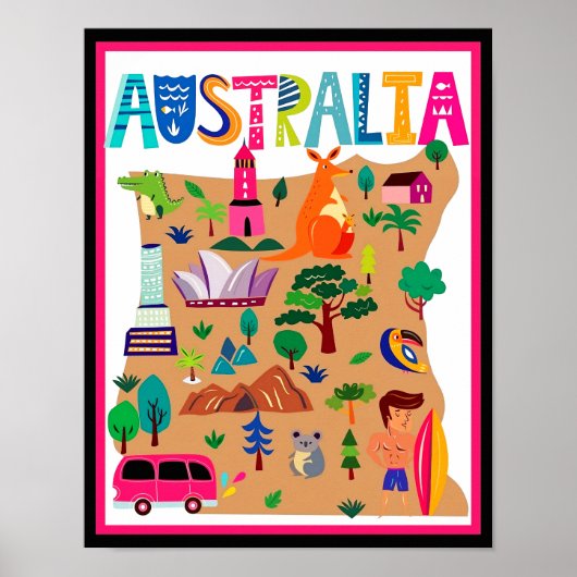 Affiche des monuments emblématiques et de la faune (Devant)
