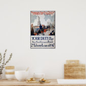 Affiche des obligations de guerre américaines WW1 (Cuisine)