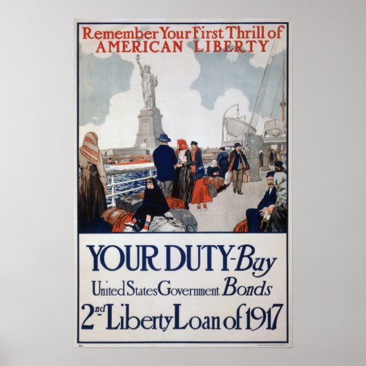 Affiche des obligations de guerre américaines WW1 (Devant)