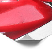 Affiche des ornements de Noël rouge (Coin)