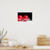 Affiche des ornements de Noël rouge (Cuisine)