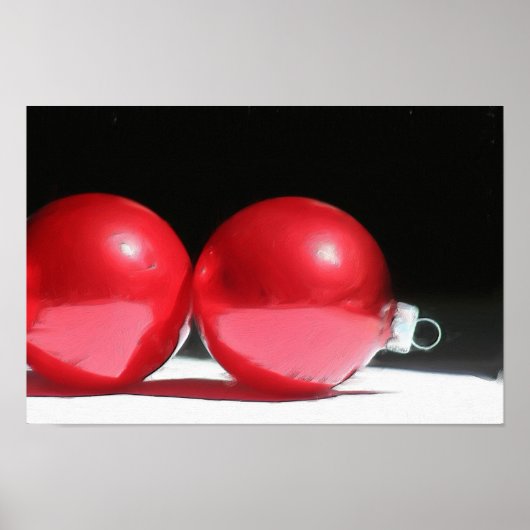 Affiche des ornements de Noël rouge (Devant)