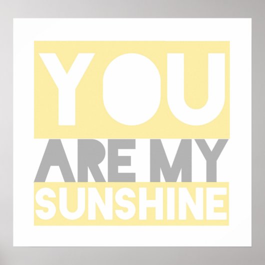 Affiche des paroles de You Are My Sunshine (Devant)