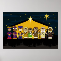 Affiche des personnages de la Nativité
