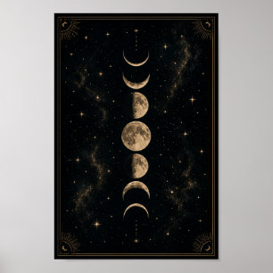 Affiche des phases lunaires célestes Art mural l