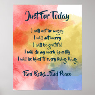 Affiche des principes de Reiki Watercolor