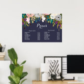 Affiche des prix du menu de la coiffeuse du salon (Bureau à domicile)