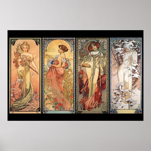 Affiche des Quatre Saisons d'Alphonse Mucha (Devant)