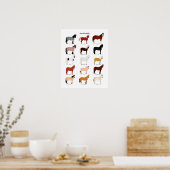 affiche des races de cheval (Cuisine)