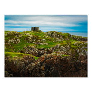 Affiche des ruines côtières irlandaises Art celt