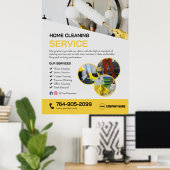Affiche des services de nettoyage à domicile (Bureau à domicile)