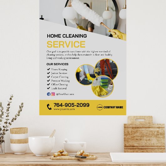 Affiche des services de nettoyage à domicile (Cuisine)