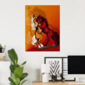 Affiche des Stallions de combat ombragés (Bureau à domicile)