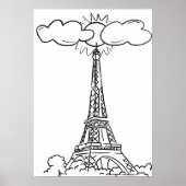 Affiche Dessin de la Tour Eiffel (Devant)