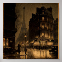 Affiche Dessin Paris ancien 