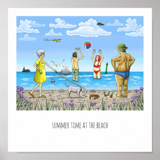 Affiche d'été à la plage (Devant)