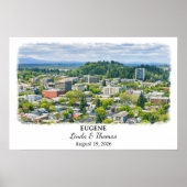 Affiche d'Eugene Oregon, Aquarelle, Sur mesure (Devant)