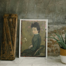 Affiche d'Eva Meurier en robe verte