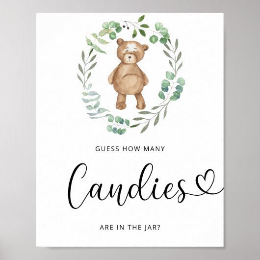 Affiche devinette des bonbons de petit ours (Devant)