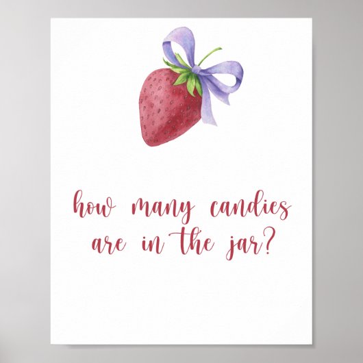 Affiche devinette fraises - combien de bonbons (Devant)