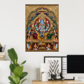 Affiche dévotionnelle de Tanjore Vishnu | Traditio (Bureau à domicile)