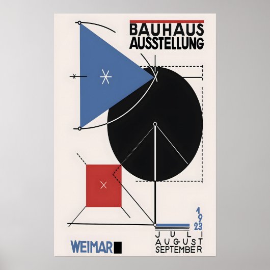 Affiche d'exposition Bauhaus Art abstrait géométri (Devant)