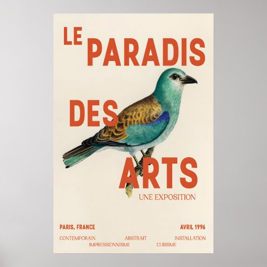 Affiche d'exposition d'art d'oiseau Impressionnism (Devant)