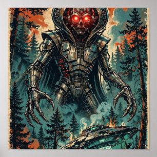 Affiche d'Halloween du Monstre de Flatwoods