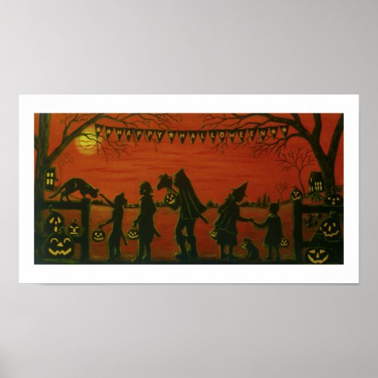 Affiche d'Halloween "Happy Halloween" (Devant)