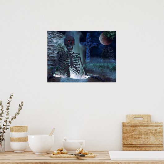 Affiche d'Halloween squelette effrayant (Cuisine)