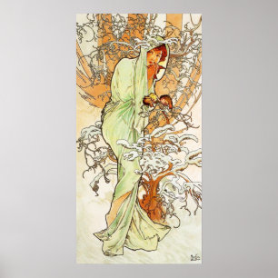 Affiche d'hiver Alpohnse Mucha