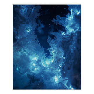 Affiche d'hiver Lumineo blanc et bleu