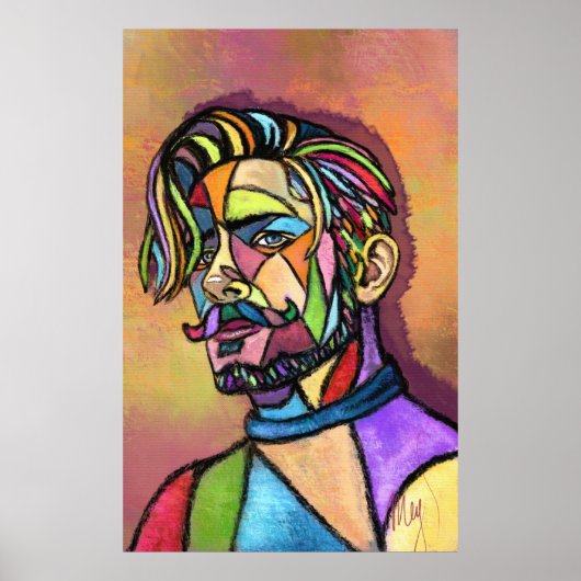 Affiche d'homme d'art peint (Devant)