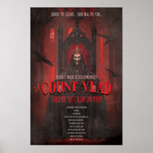 Affiche d'horreur du comte gothique Dracula Vlad