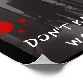 Affiche d'horreur effrayante avec une fille à une  (Coin)