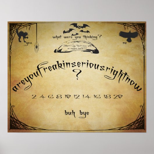 Affiche d'humour Spirit Board (Devant)