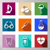 Affiche d'icônes médicales (Devant)
